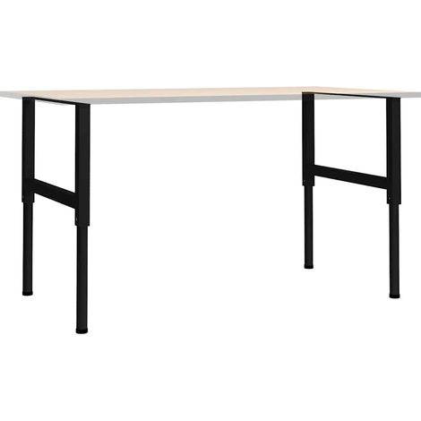 vidaXL Estructura de banco de trabajo 2 uds metal 85x(69-95,5)cm negro (1/2)