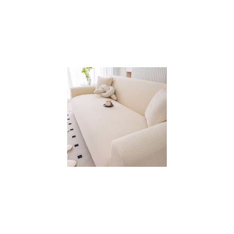 Housses Extensibles Jacquard Housse de Protection élastique à l'épreuve des Animaux Toutes Les Saisons antidérapant Moderne Couvre-lit canapé(Beige,3 places/190-220cm) (1/4)