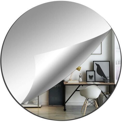 Round Mirror 30cm Wall Mirror Large Acrylic Wall Adhesive Mirror Round Flexible Wall Mirror Adhesive Wall Mirror Self-Adhesive Mirror for Bathroom, Bedroom, Living Room (1/5)
