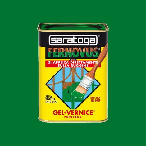 Fernovus Saratoga Vernice Gel Pittura Smalto Antiruggine effetto 2in1 da 750 ml - Colore: VERDE SATINATO