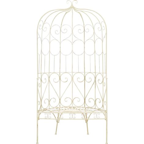 Maison Exclusive - Panchina da Giardino 95 cm in Ferro Bianco Anticato (1/5)