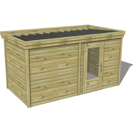 ABRI DE JARDIN bois traité 27mm, 5,2x2,1m, 11m2