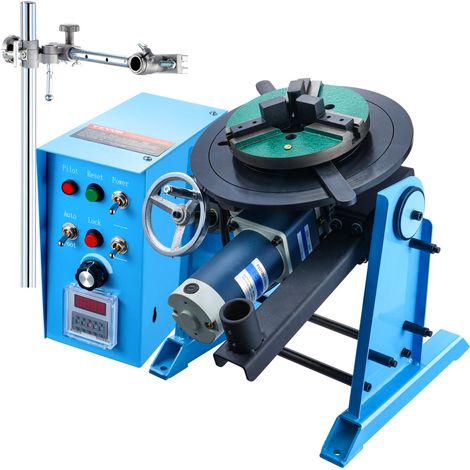 VEVOR Posizionatore Rotante per Saldatura 50kg, Tavola Girevole per Posizionamento 0-90° 0,5-6RPM 120W, Mandrino per Tornio 12,4 Pollici Supporto Torcia Saldatura per Taglio, Rettifica, Assemblaggio (1/5)