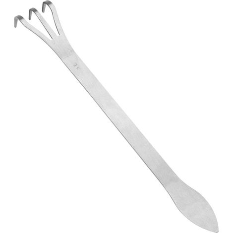 Râteau à racines 3 dents en acier inoxydable pour aérer sol et bonsaï avec manche ergonomique (1/5)