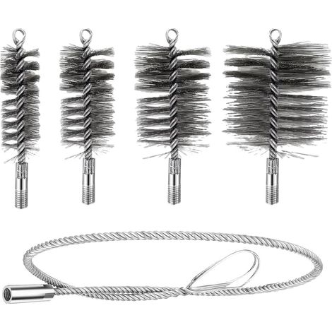 Kit ramonage 4 brosses 30/50/80/150 mm avec tige 1 m flexible (1/5)