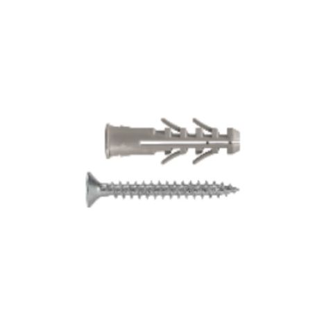 UNIFIX - TASSELLO IN NYLON CON BORDINO VITE TESTA PIANA SVASATA ZINCATA 5X26MM 50PZ