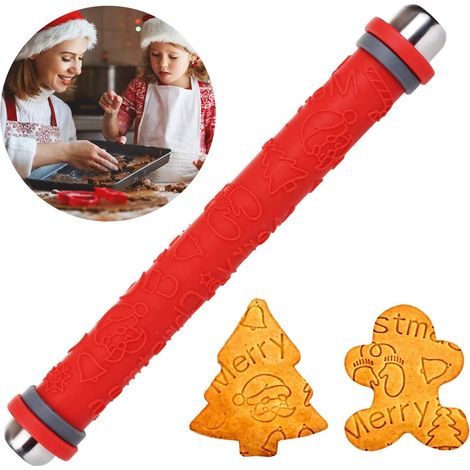 Rouleau Patisserie Noel Motif pour Décoration Gâteau Biscuit Fondant Pâte à Sucre (1/5)