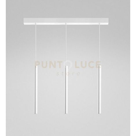 Lampada a Sospensione Lineare Thalassia S/3P - 3 Luci 3x7W 3000K 1194lm Fascio 18° Finitura Bianco Satinato - Gealuce - Alluminio di Qualità