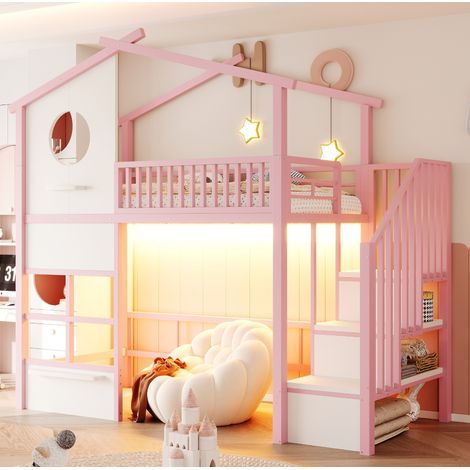 Canapé-lit modulable en U 273x131 cm beige avec rangement, USB et LED - CHICFURN (1/5)