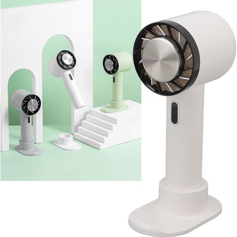 Tragbarer, per USB aufladbarer Ventilator zum Kühlen und Vereisen, weiß. (1/5)
