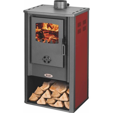 Stufa a legna Atene 7,2 kw cm 49x33x93h Rosso