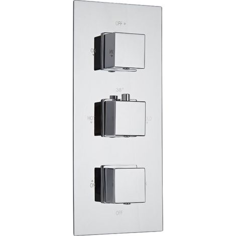 Milano Arvo 3 Outlet Triple Diverter Thermostatic Concealed Mixer Shower Valve - Chrome