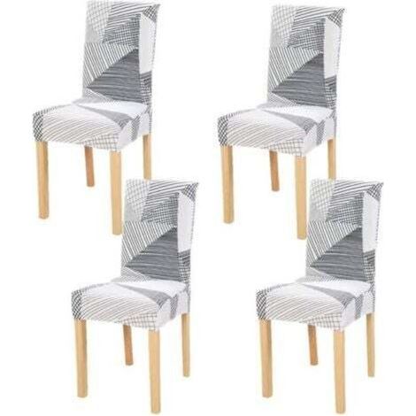 Fundas para sillas de comedor de 4 piezas, elásticas, lavables, extraíbles y extensibles, para un ajuste universal.