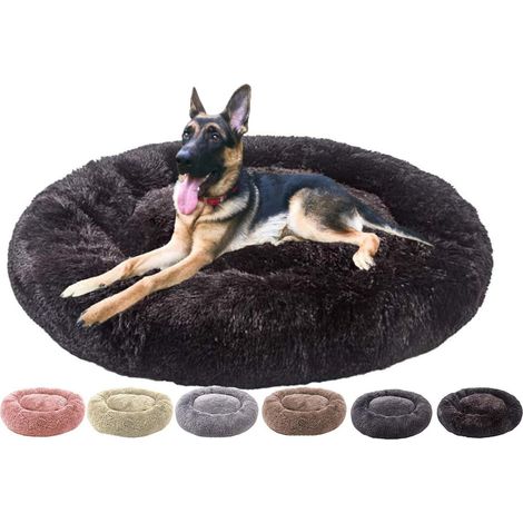 Rundes Hundebett Ø 70cm, Flauschig Waschbar, Weiches Plüsch Donut Haustierbett für Katzen Hunde