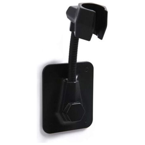 Wall Mounted Shower Holder Adjustable Shower Head Holder Self Adhesive Universal Plastic Shower Holder No Drilling Shower Head Holder Wall Mount Shower Accessory Black (1/4)