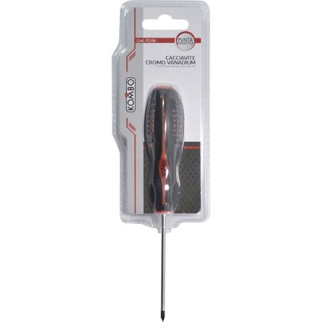 Cacciavite a croce PH0 mm 0x3x75, impugnatura ergonomica antiscivolo bicolore , lama