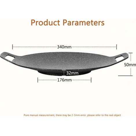 Ensembles de plaques de cuisson pour barbecue et grillades de camping d'extérieur (30/33/36 cm), poêles à griller, marmites à viande, plaques de cuisson en pierre médicale, fournitures de camping, réc (1/5)