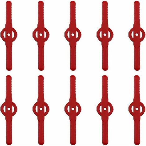 Lame plastique coupe bordure, 10 pcs Lames En Plastique Cutter Remplacer Pour ensemble doutils de coupe-herbe sans fil, remplacement de lames de coupe de tondeuse à gazon en plastique(rouge) (1/4)