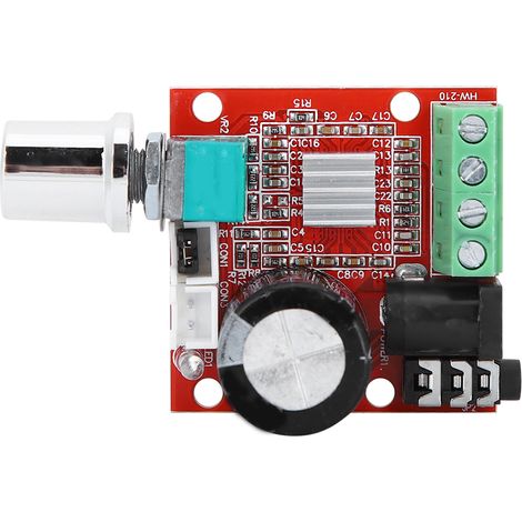 Carte d'amplificateur mini stéréo numérique avec potentiomètre de volume audio PAM8610, alimentation CC 8V-12V (1/5)