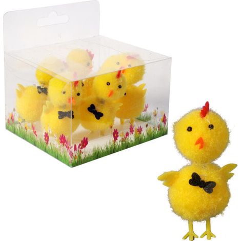 Set di simpatici pulcini con papillon - Decorazioni pasquali 6 cm, 6 pezzi (1/4)