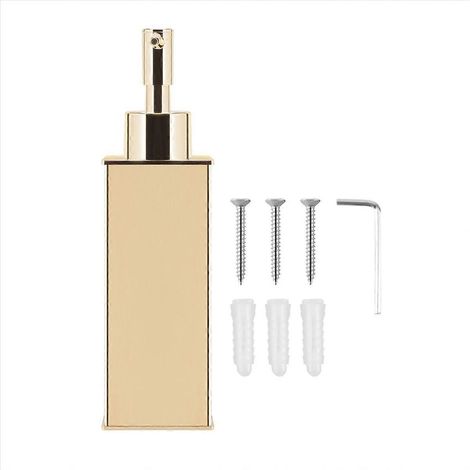 Distributeur de savon liquide mural pour salle de bain, couleur or, gel douche, détergent (1/5)