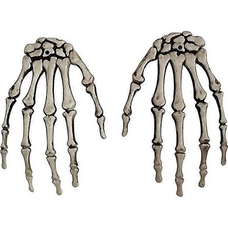 Lot de 2 décorations arc-en-ciel pour sapin : une paire de squelettes de mains pour Halloween. (1/5)
