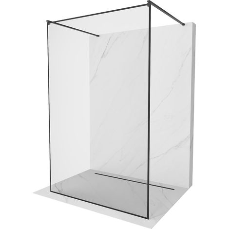 Mexen Kioto freistehende Duschwand 110 x 200 cm, Transparent/Schwarzes Design 8 mm, Schwarz - 800-11 (1/5)