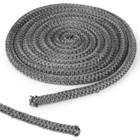 1 pièce Φ10mm x 2,5m Joint en Fibre de Verre avec 4 Ruban, Joint Réfractaire avec Gants, Cordon d'Étanchéité, Joint Tressé pour Insert et Poêle pour Poele a Bois, Cheminée, Chaleur, Four (1/5)