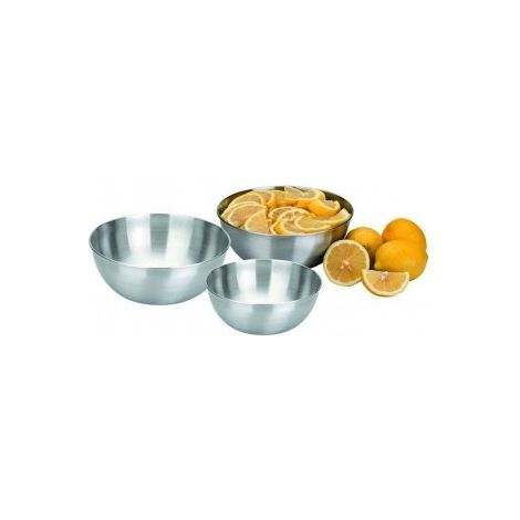 FPLUS bol inox bistrot 14 cms , Bol de acero inoxidable cepillado para diferentes usos (ensaladera, frutero, cuenco para mezclar....)