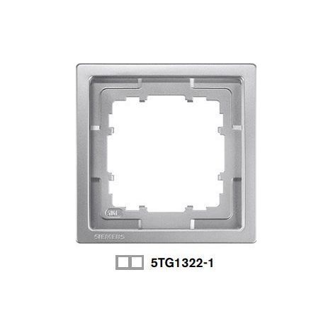 Marco 2 elementos Siemens Delta Style PLATINO METALIZADO 5TG13221