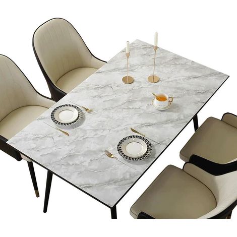 Nappe PVC aspect marbre 70x70cm, 1mm d'épaisseur, imperméable, lavable