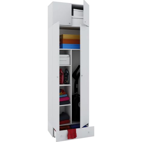 Armadio di pulizia dell'armadio della scopa di legno Vandol 70x237x40 - VCM