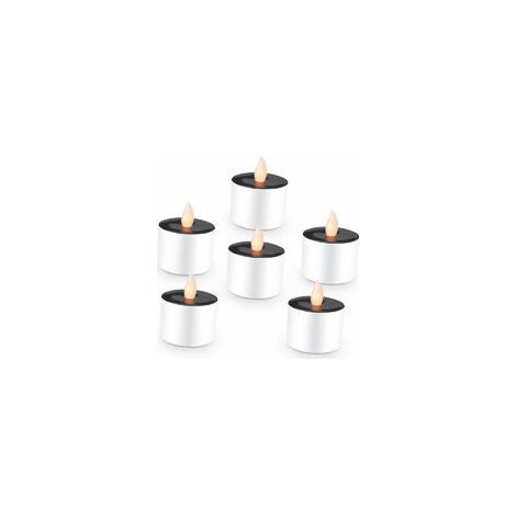 EASYCOMFORT Bougies Solaires Rechargeables sans Flamme à LED Blanche Chaude - Lot de 6 (1/4)