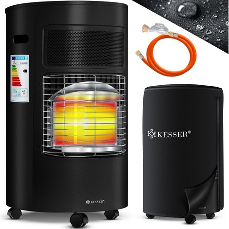 KESSER® Stufa gas ceramica 4200 W, regolatore incluso - Nero (1/5)