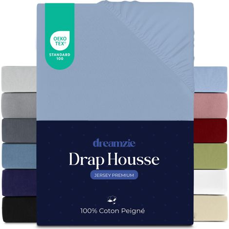 Drap Housse - 80x160cm - 100% Coton Peigné - Jersey (1/5)