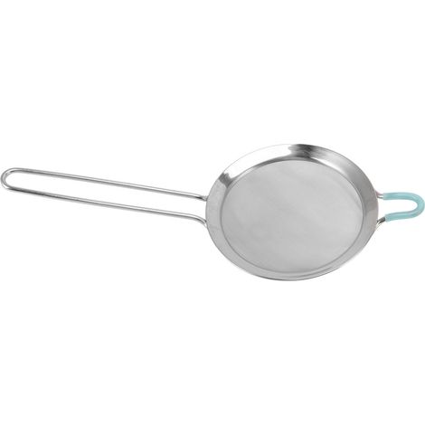 Passoire fine à mailles de 60 mm en acier inoxydable, avec long manche, pour la cuisine (20 cm / 7,9 pouces).