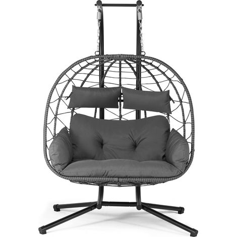 Sedia sospesa doppia Aria in polyrattan