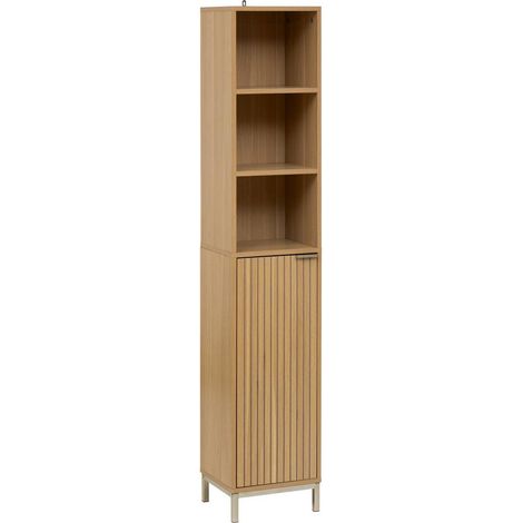 5Five Simply Smart – Étagère de salle de bain étroite 33 x 28 x 168 cm – Panneau aggloméré et MDF – 3 étagères ouvertes – Charge maximale 50 kg (1/9)