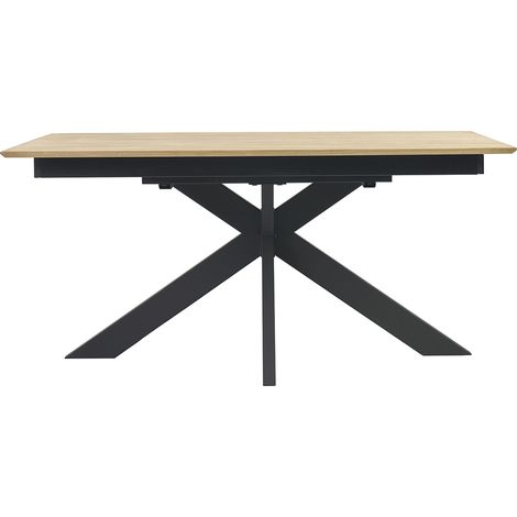 Tavolo da pranzo rettangolare allungabile con allunga integrata in legno chiaro di rovere massiccio L160-245 cm AGATA