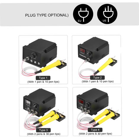 60 W 220 V 16 pièces Kit d'outils de combustion du bois pour poêle à bois réglable 0 ℃ -800 ℃ ensemble de machines à stylo pyrogravure à bois fer à souder électrique avec température 1 PC + 10 pièces (1/5)