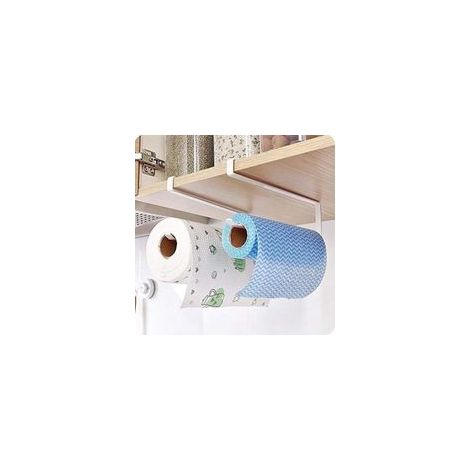 Porte-Rouleau Essuie-Tout Mural Sans Perçage, Support Fixation Armoire et Placard, Double Porte-Serviettes pour Cuisine et Salle de Bain (1/4)