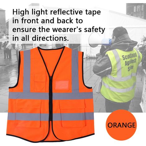 Gilet de sécurité réfléchissant multicolore (orange)