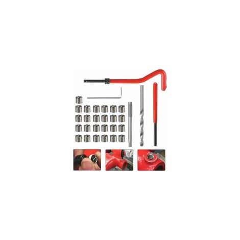 Kit de reparación de roscas de acero inoxidable M6 de 30 piezas con broca helicoidal, llave Allen, inserto de rosca, macho y terraja – Profesional para el mantenimiento diario del automóvil, Boh - Cre