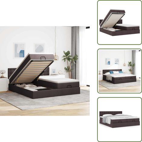 Letto matrimoniale - vidaXL Struttura Letto Pouf con Materassi 180x200 cm in Tessuto - Coprimaterasso