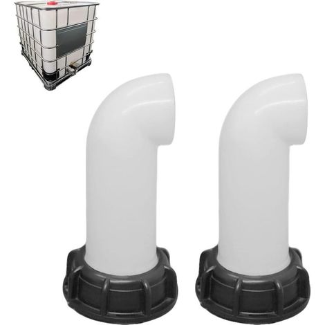 2 pcs Buse de réservoir d'eau Valve,Vanne Cuve a Eau, Adaptateur de Réservoir d'eau IBC 60mm,pour Réservoir IBC Mort(Blanc) (1/5)