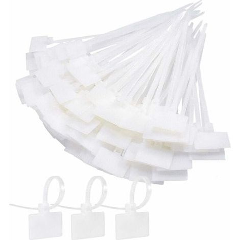 Attache Cable Electrique 250Pcs Cable Management avec Etiquette Serre Cable Plastique Blanc Etiquette Cable Ties Cable Pour L'école Jardin Bureau Mur Voiture-LIAIKI (1/5)