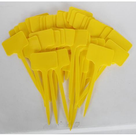 12x 40er Packung Namensschilder gelb zum Beschriften Beschreiben Blumentopf Kräuter (1/3)