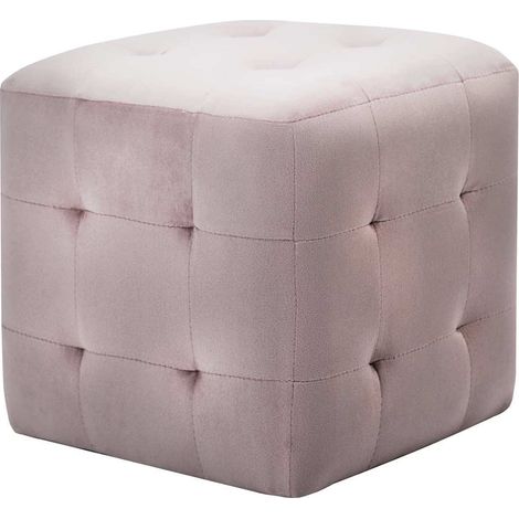 Maison Exclusive - Nachttische 2 Stk. Rosa 30×30×30 cm Samtstoff (1/5)