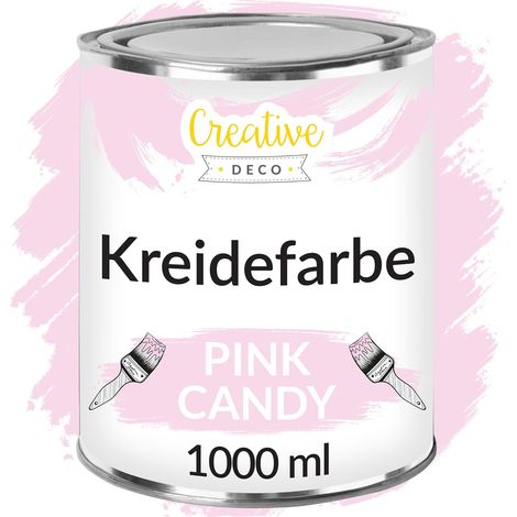Creative Deco Kreidefarbe Rosa 1L Matt und Abwaschbar für Holzmöbel