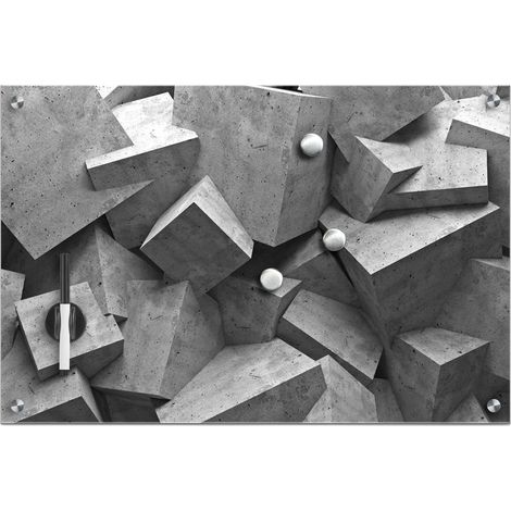 Glas-Magnettafel Cubes, 3 Magnete, 60 x 40 cm, ZELLER